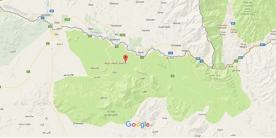 نقشه آبشار آسیاب خرابه